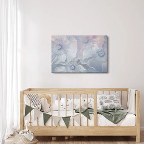 Kép - Kék virágok a falon (90x60 cm)