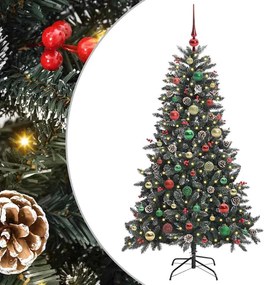 vidaXL Mű karácsonyfa 150 LED-del Zöld 150 cm PVC és Műanyag és Acél