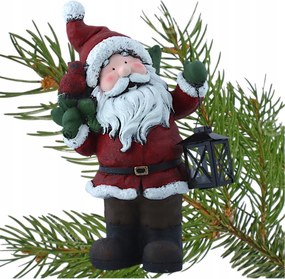 Karácsonyi figura Mikulás lámpással 236075 45x30x18 cm