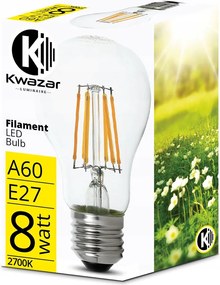 Led izzó E27 Filament 8W 800lm 3000K Edison Dekoratív Meleg 360°