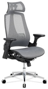 Kancelářská židle, šedá MESH síťovina, lankový mech., kovový kříž