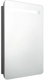 szürke LED-es tükrös fürdőszobaszekrény 60 x 11 x 80 cm