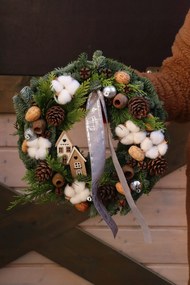 Karácsonyi Koszorú Nemes Jelenfából, 40 cm-es koszorú, Karácsony