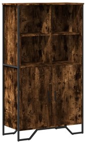 füstös tölgy színű szerelt fa magasszekrény 79,5x35,5x137,5 cm
