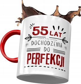 Piros Bögre Születésnapra 55 55-es 55-ös Ajándék Nyomtatott Fotóval