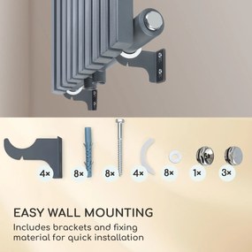 Besoa Delgado, radiátor, 160 x 45, 822 W, meleg víz, 1/2 ", 8 - 20 m², szürke