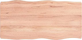 vidaXL világosbarna asztallap 80x40x(2-6) cm kezelt tömör élőszegélyes