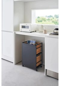 Fekete fém gurulós polcos állvány 42x60 cm Tower – YAMAZAKI