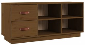 mézbarna tömör fenyőfa cipőtároló pad 100 x 34 x 45 cm