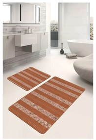 Barna bársony fürdőszobai kilépő szett 2 db-os 60x100 cm – Mila Home