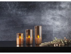 M-Twinkle narancssárga LED viaszgyertya üvegben, magasság 7,5 cm - Star Trading