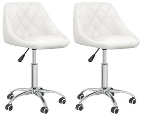 2 db fehér műbőr forgó étkezőszék