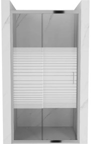 Mexen Apia tolóajtós zuhanyajtó 90 cm, csíkos, króm - 845-090-000-01-20