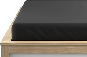 Jersey gumis lepedő lycrával fekete 90 x 200 cm