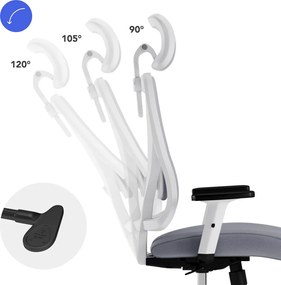 SENSE7 Tone Ergonomikus irodai szék, fehér és szürke