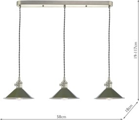 Dar Lighting vintage függeszték hadano antik króm darhad3661-07