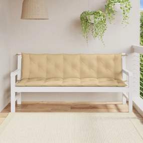 2 db melange bézs szövet kerti padpárna 180 x 50 x 7 cm