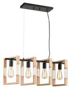 Klausen 114001 - Csillár zsinóron SERIES 4xE27/11W/230V fa/fekete