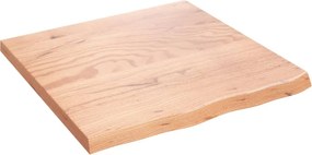 vidaXL világosbarna kezelt tömör fa fürdőszobai pult 60x60x(2-4) cm