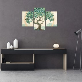 Kép – Elegáns mozaik fával (90x60 cm)