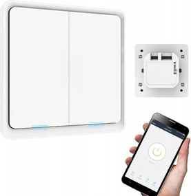 Süllyesztett kapcsoló Smart Zigbee Dupla Tuya Google Amazon