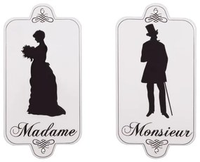 Fém falitábla 16,5x33 cm Madame Monsieur – Antic Line