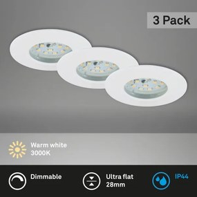 Briloner 7231-036 -KÉSZLET 3x LED Fürdőszobai beépíthető lámpa LED/5,5W/230V IP44