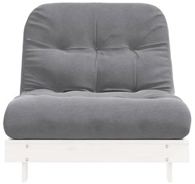 fehér tömör fenyőfa futon kanapéágy matraccal 80 x 206 x 11 cm