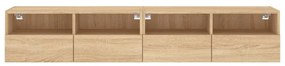 2 db sonoma tölgy színű szerelt fa fali TV-szekrény 80x30x30 cm