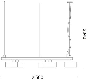 Ideal Lux - LED Csillár zsinóron MINOR 5xGX53/9W/230V átm. 50 cm fekete