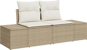 vidaXL Kerti kanapé párnával Bézs 184 x 62 x 69 cm polirattan