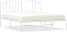 vidaXL fehér fém ágykeret fejtámlával 160 x 200 cm