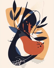 Poszter 40x50cm Absztrakt Botanika Mozgásban