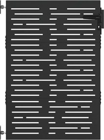 vidaXL Kerti kapu zárral Fekete 85 x 125 cm Porszórt Acél