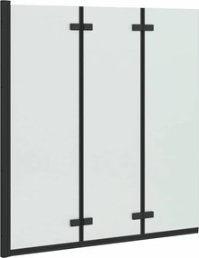 vidaXL Zuhanybeépítés Fekete 130 x 138 cm ESG üveg és alumínium
