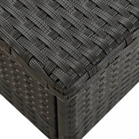 fekete polyrattan teázóasztal 50 x 50 x 47 cm