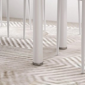 HOMCOM Étkezőgarnitúra, étkezőasztal 4 székkel, modern design, üvegasztal, fehér