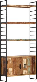 vidaXL 4 szintes tömör újrahasznosított fa könyvespolc 80x30x180 cm