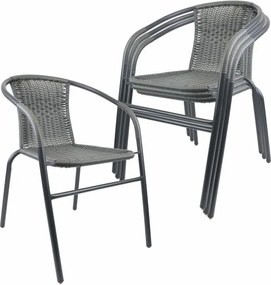 Kerti bisztró szék szett egymásra rakható 4 db szürke