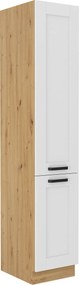Magas szekrény, fehér/artisan tölgy, LULA 40 DK-210 2F