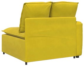 sárga moduláris kanapé karfás végmodul párnákkal 100 cm