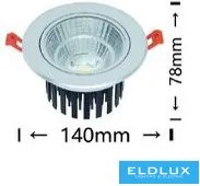 UNIVERSO LED süllyestett lámpa 20w 1800lm 6500K 24° IP20 alumínium 140x78mm/120mm