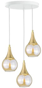 Csillár zsinóron LACRIMA WHITE 3xE27/60W/230V á. 30 cm