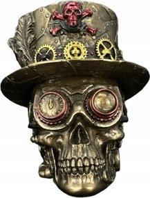 Steampunk Koponya hengerrel WU77638A4 Szobor Barna Márkás Veronese