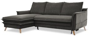 Sötétszürke kinyitható sarokkanapé (bal oldali) Charming Charlie – Miuform