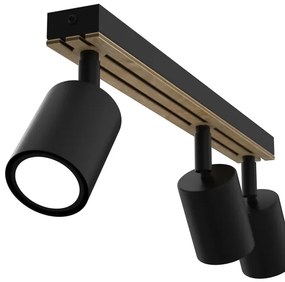 Spotlámpa TERRA 3xGU10/8W/230V fekete/tölgy