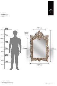 Fali tükör 86x144 cm Baroque – Premier Housewares