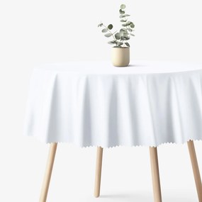 Goldea kör alakú viaszosvászon terítő - fehér Ø 130 cm