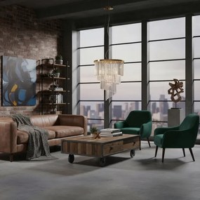 Ideal Lux - Kristály csillár zsinóron CARLTON 12xE14/40W/230V átm. 50 cm arany