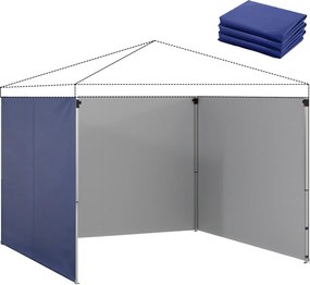 Outsunny 3 részes oldalfal 3 x 3 m pavilonhoz — cipzáras, UPF 50+, vízlepergető Oxford, sötétkék | Aosom